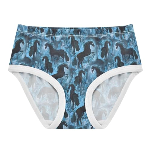 Little Girls' Soft Cotton Underwear Kids Breathable Comfort Horses Panties Briefs Toddler Undies