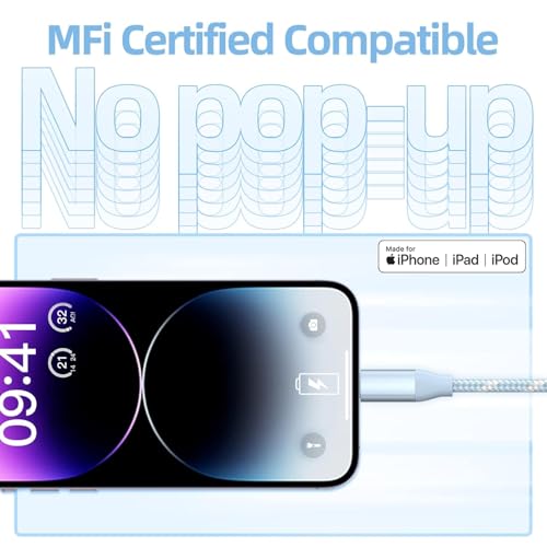 USB C to Lightning Cable 3 Pack 6FT Apple MFi Certified iPhone Fast Charger Fast Charging Type c to Lightning Cable for iPhone 14 13 12 11 Pro Max Xr Xs 8 and More - Image 6