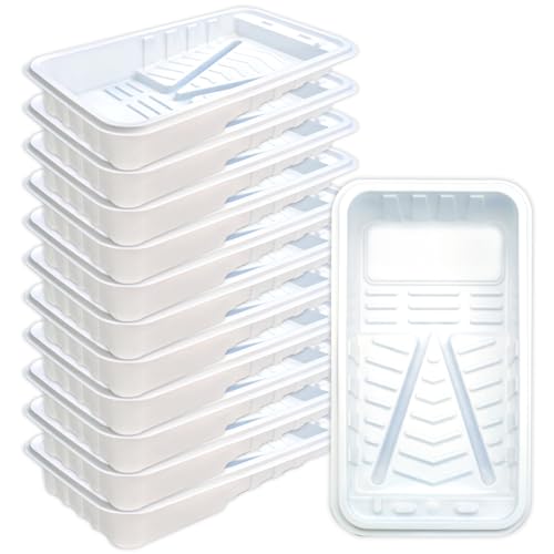 Leak-Proof 4 Inch Paint Tray Liners 12 Pack - Heavy Duty Disposable Paint Roller Trays, Thicker Paint Pan Liners for No Bend, No Mess Painting on Walls, Cabinets, Crafts & Trim
