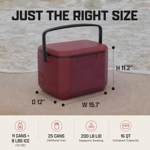 Image of Coleman Chiller 9 /16 /30 /48 /60qt Cooler with Ice Retention, Leak Resistant, Great for Camping, Concerts, Sports, and More