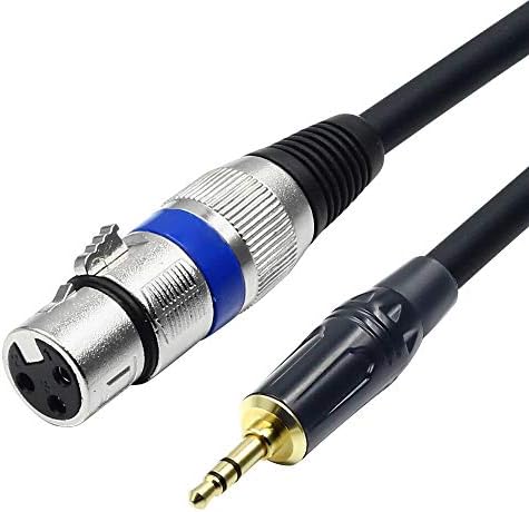 Disino XLR to 3.5mm (1/8 inch) Stereo Microphone Cable for Camcorders, DSLR Cameras, Computer Recording Device and More - 10ft