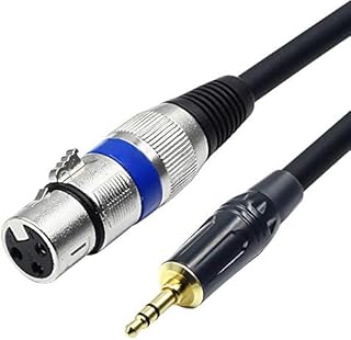 DISINO XLR to 3.5mm (1/8 inch) Stereo Microphone Cable for Camcorders, DSLR Cameras, Computer Recording Device and More - 10ft