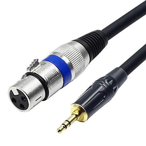 Disino XLR to 3.5mm (1/8 inch) Microphone Cable, Unblanced XLR Female to 1/8 inch Mic Cord for Camcorders, DSLR Cameras, Computer Recording Device and More - 5ft by Disino - Used condition - US$9.85