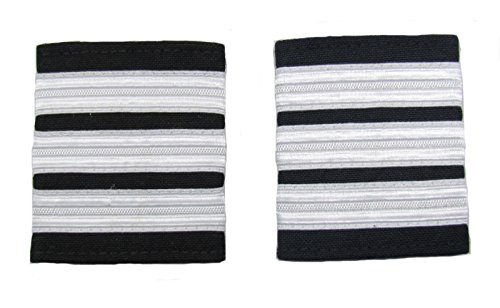 Uniform Store London Pilot Captain, Silver Strips Epaulettes, Airline, First Officer 3 Bars R829-03