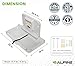 Alpine Wall Mounted Baby Changing Station - Horizontal Baby Changing Table Foldable Diaper Tables with Safety Strap for Commercial Bathroom, ADA Complaint (Hardware Included) White Gray