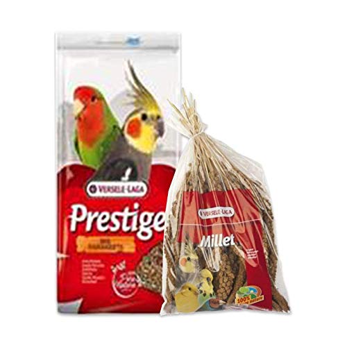C.P.A COMPLEMENTOS PARA AVES - Comida para agapornis y ninfas | Bolsa de Semillas 1 kg + Bolsa de Panizo 300 gr
