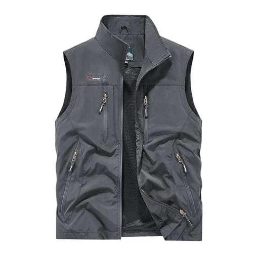 Gilet de travail à poches col montant pour automne randonnée et photo