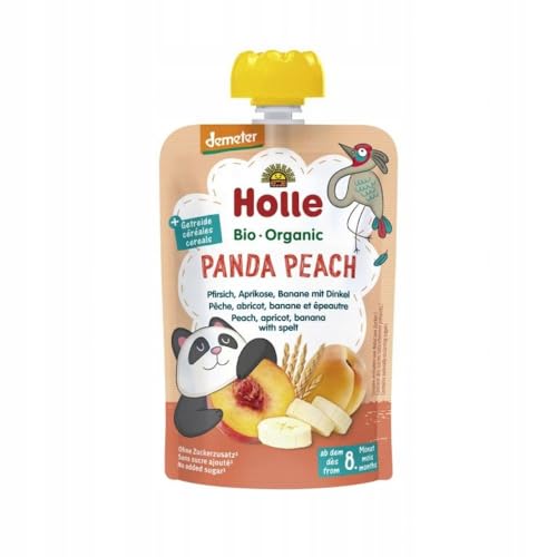 Holle Gourde Pouchy Pêche Abricot Banane Epeautre +8m 100g Bio