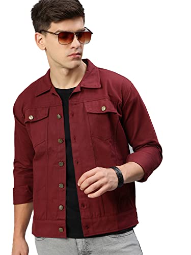 VOXATI Men's Denim Jacket kjt206xy-s Maroon S - Image 2