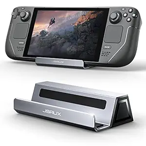 ?Upgraded JSAUX Stand Base for Steam Deck, Frosted Aluminum Alloy Playstand for Steam Deck, Anti-Slip Holder for Valve Steam Deck, Switch, and Mobile Phones