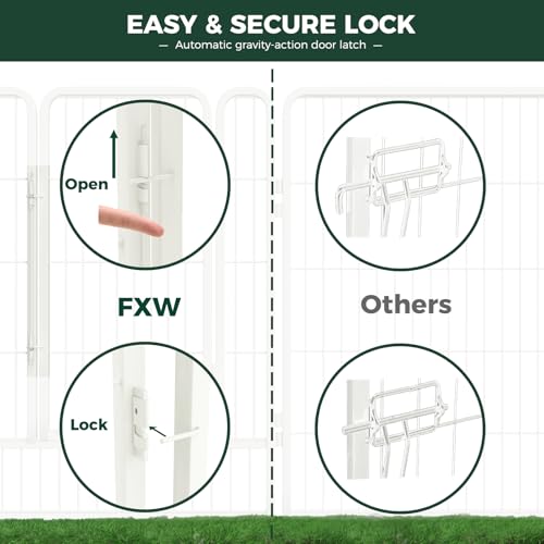 Image of FXW Rollick Unleashed Dog Playpen for Indoor, Yard, RV Camping, 40 inch 8 Panels for Medium and Large Dogs, White│Patented