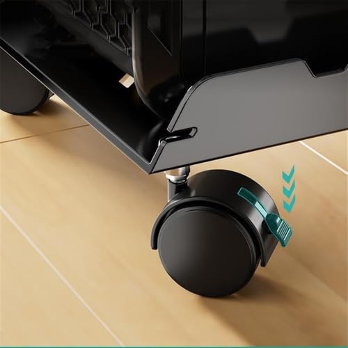 Soporte móvil para torre PC con 4 ruedas giratorias, carrito simple para CPU con 2 ruedas bloqueables, compatible con la mayoría de accesorios para carcasa PC miniatura 5