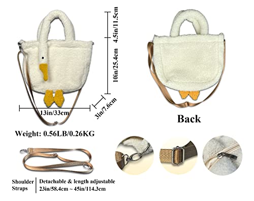 Women Cute Plush Goose Bag Funny Novelty Goose Purse Tote Handbag Shoulder Shopper Bag2