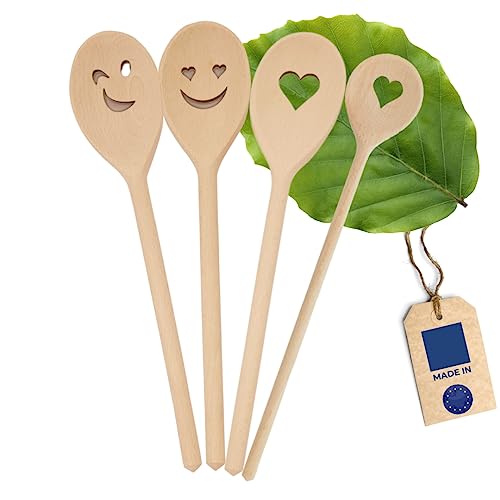 HOFMEISTER® Kochlöffel Set aus Holz, keine Kratzer in Töpfen, ovale und runde Rührlöffel aus EU Produktion, hitzebeständige Holzlöffel, 2x...