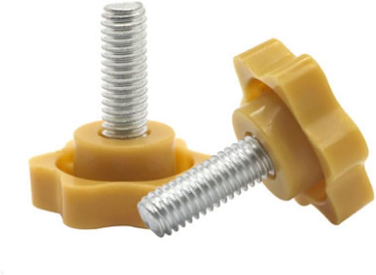 M4 yellow color plum blossom bakelite plastic handle screw hand screws carbon steel 25mm head diameter - (Size: M4x25mm (4pcs))