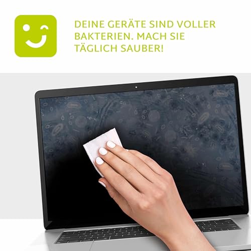 Happy Clean Reinigungstücher Medium - 100 Stück - für Laptop, Tastatur und iPad - Hochwertige Bildschirm- und Tastaturreinigung