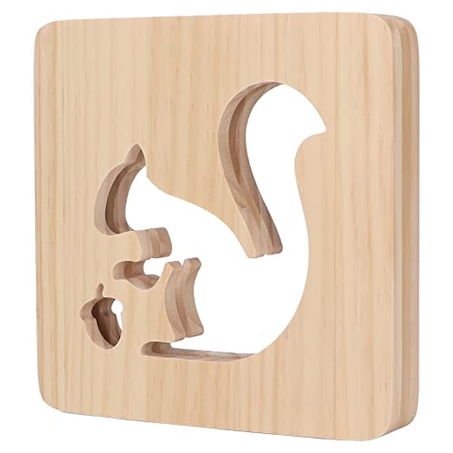 Lámpara de noche infantil con diseño de ardilla y luz LED cálida USB miniatura 3