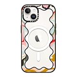 CASETiFY インパクト iPhone 14 ケース [MIL規格準拠 (4x MIL-STD-810G)/2.5mからの落下試験をクリア/MagSafe に対応] - Wavy Rainbow Marble Border - ブラック