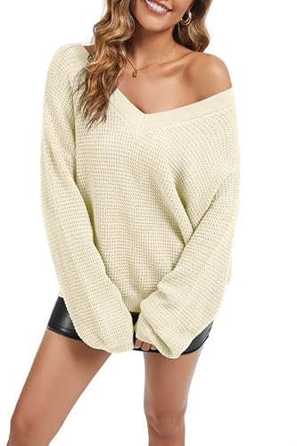 Sixstar Women Waffle Knit Fall Sweatshirt Long...