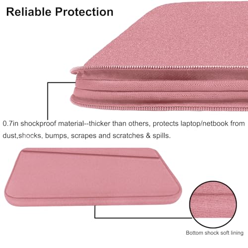 Image of 15.6 inch Laptop Case, Slim Computer Carrying Bag Protective Cover Briefcase with Front Pocket, Durable Laptop Sleeve for 15-16 Inch HP, Dell, Lenovo, Asus- Red Pink