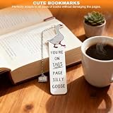 Yuannee Zakładka gęsi, stal nierdzewna, zabawna, elegancka, urocza, metalowa zakładka z wzorem Silly Goose, praktyczne akcesorium do czytania dla kobiet, mężczyzn, dzieci, młodzieży, dorosłych
