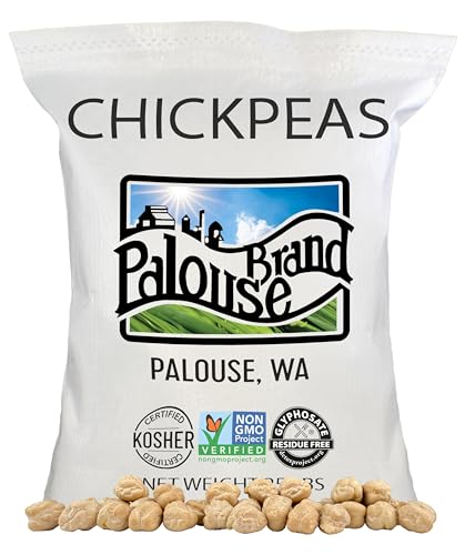 Palouse Brand Certified Glyphosate Residue Free Chickpeas | Garbanzo Beans | 25 LBS | Family Farmed in Washington State | Non-GMO Project Verified | Kosher Parve | USA Grown | Field Traced