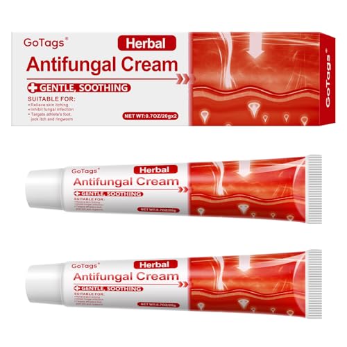 Antifungal Cream - Soothes Itching & Burning, Targets Fungal Irritations: Jock Itch, Ringworm, Athlete's Foot - Fast Relief Formula for Body & Face - red