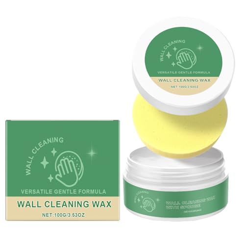 壁用クリーナー | 浴槽汚れ除去ワックス - ナチュラル壁の汚れ落とし スポンジ付属 マーキング 落書き対応 トイレ キッチン バスタブ