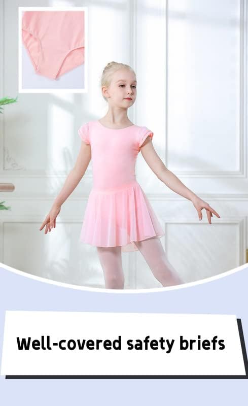 Image of DIPUG Ballet Leotards for Girls Ballet Leotard with Skirt Toddler Dance Leotards Flutter Sleeve and Criss-Cross Back