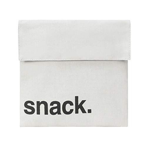 Fluf Flip Snack Sack: Reusable Snack & Sandwich Bag | 100% organic cotton with RPET lining | Tested Food-Safe | Rinsable & Machine Washable (Snack Black)