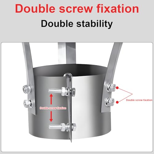 Schornsteinabdeckung, Edelstahl 201, Abgasrohr Außen Kaminabdeckung, Wind und Regenfest, Kaminabdeckung mit 200 mm Durchmesser, Passend für 80 mm Rohrdurchmesser (Silber)