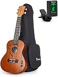 Kmise Concert Ukulele Uke Acoustic Hawaiian Guitar 23 Inch 18 Frets Mahagany With Ukelele Bag and Tuner