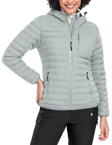 Little Donkey Andy レディース 暖かい防水パファージャケット フード付き防風冬用コート リサイクル断熱 US サイズ: Large カラー: グレー