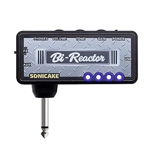 SONICAKE Versterker Gitaar Hoofdtelefoon Mini Versterker AmPlug met Verdelingseffect US Style High Gain Tone Oplaadbare Bi-Reactor Pocket