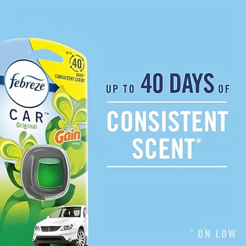 Image of Febreze Car Air Freshener Vent Clip Linen & Sky Scent, .06 oz. Car Vent Clip, 2 Count