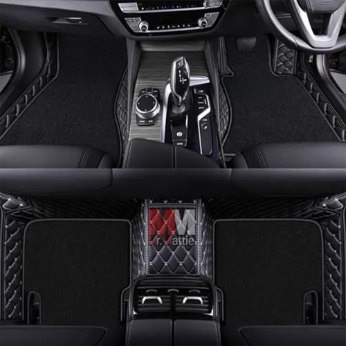 Image of Mr Mattie 7D Car Floor Mat Compatible with BMW X1 (2016-2022), Black /Silver