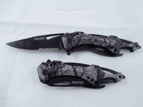 Tac Force Forest Camo Series Assisted Opening Folding Knife 4.5-Inch Closed With Bottle Opener #TOP3