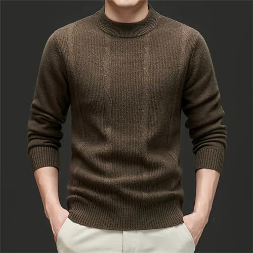 Men’S Classic Wool Thick Pullover Sweater Long Sleeve Mock Neck Solid Warm Knitwear Jumper Tops 5