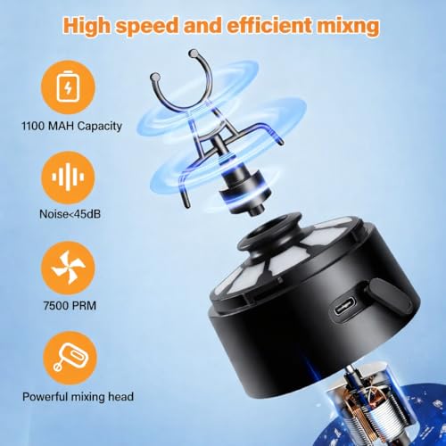Image of DIAMOND X Mixer Grinder (Made with Tritan), 7500 RPM, IPX5 Waterproof, Type-C Cable, Portable Mixer Cup with STORAGE BOX, Mixer Electric (Pearl White)