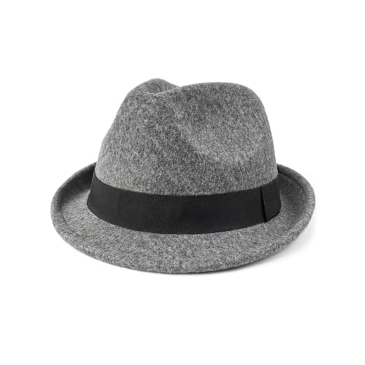 Zylioo XL-XXL Felt Trilby Hats Big Heads,Fedora Hat with Roll Up Brim,Vintage Short Brim Jazz Cuban Hat with Ribbon
