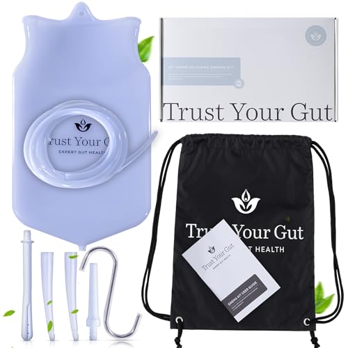 Trust Your Gut Coffee Enema Kit Non-Toxic Ultra-Soft BPA Free Silicone Colon Cleanse & Detox Kit Great for Gerson Therapy Coffee and Water Enemas