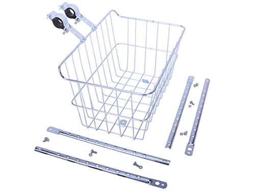 Wald #1512 Drop Top Front Bicycle Handlebar Basket In Silver With Hardware Included - Uv Weather Resistant #TOP25