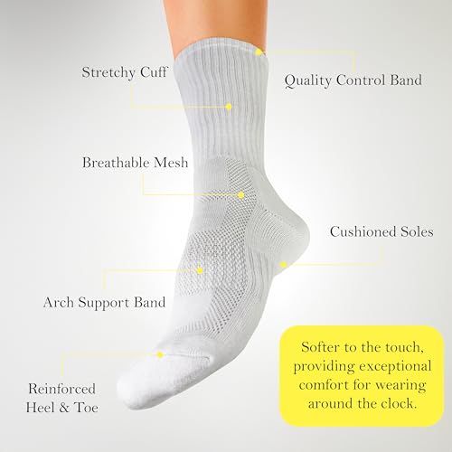 Winterlace Combed Cotton Crew Socks 6-Pairs Womens Premium Soft Cushioned Athletic Sports3