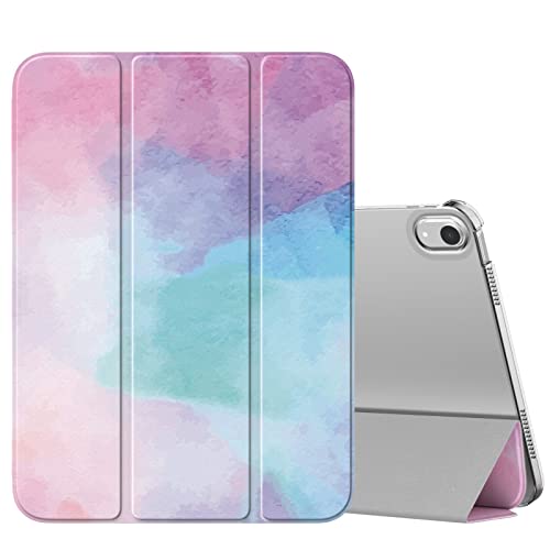 Image of MoKo for iPad (A16) 11th Generation Case 11 Inch 2025, iPad 10th Generation Case 10.9 Inch 2022, Slim Stand Hard PC Translucent Back Shell Smart Cover, Support Touch ID, Auto Wake /Sleep,Water Color