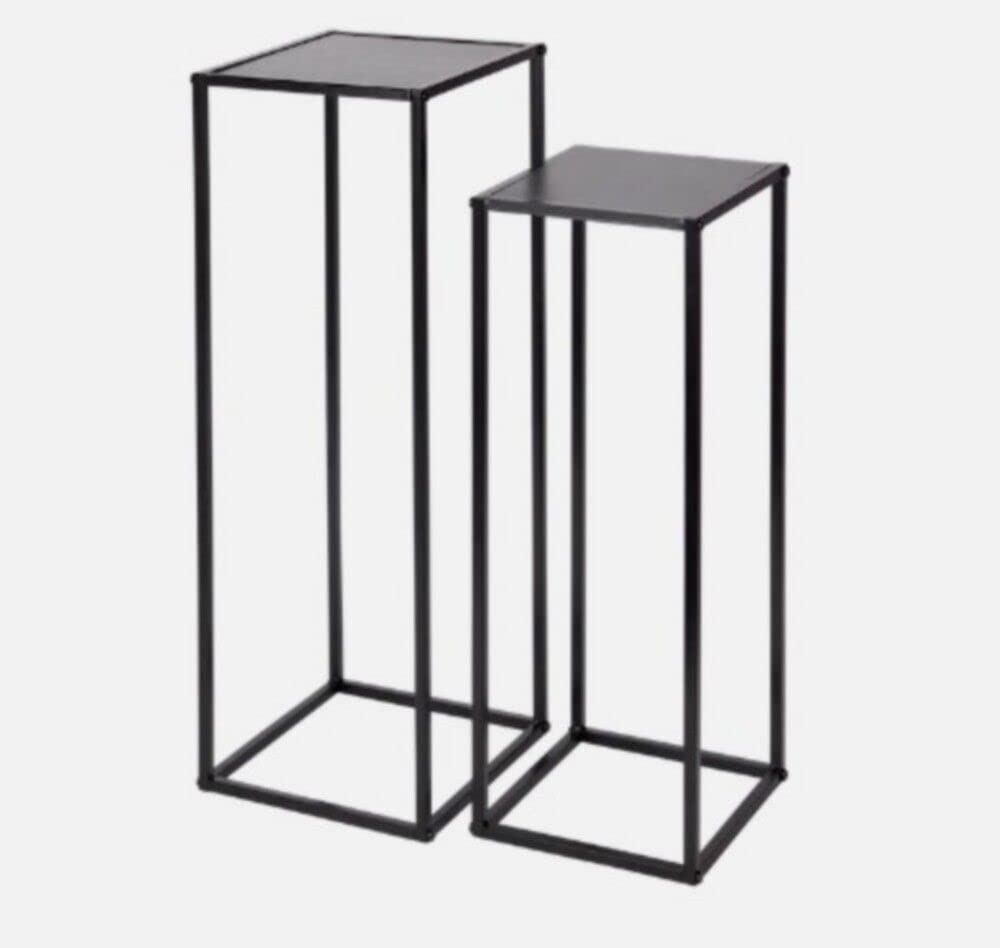 2 Tables SELLETTE APPOINT Industriel Metal Chevet DESSERTE LOFT DIM 30X30XH54CM ET GM: 34X34XH74CM