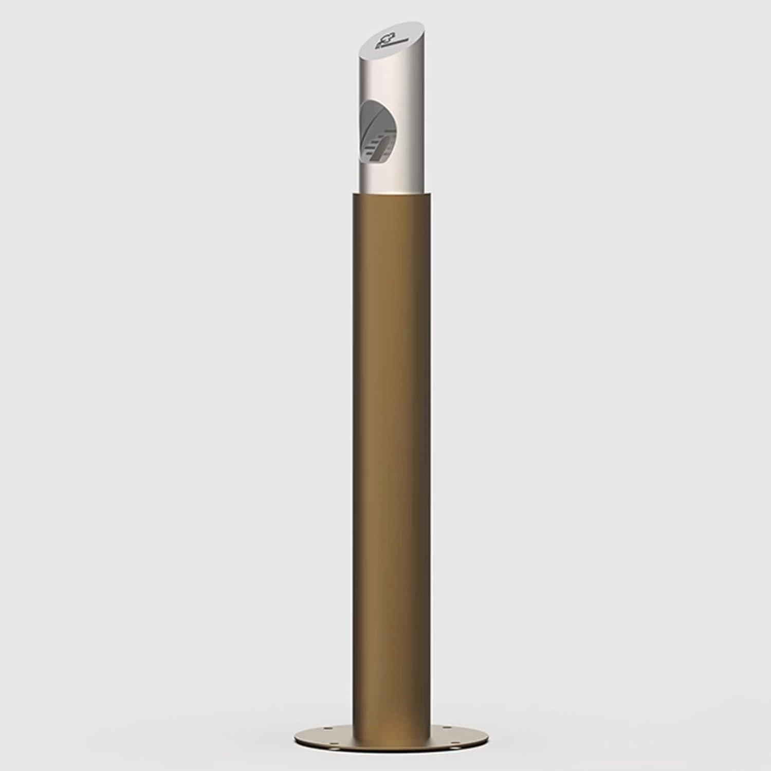 Floor Stainless Steel Standing Ashtray, Cigarette Disposal Outdoor with Cigarettes Butt Receptacle with Inner Bucket, Cylinder Cigarette Butt Receptacle(Brown)