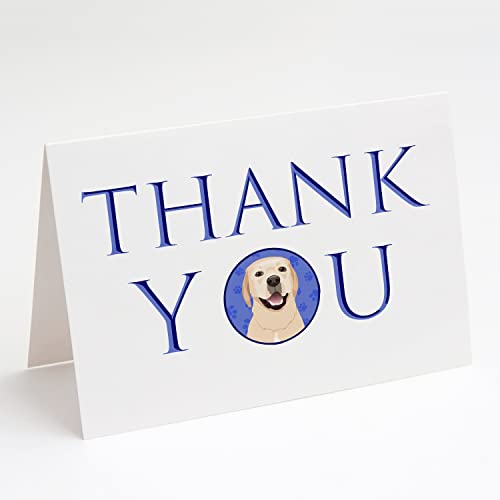 Caroline's Treasures CK9047GCA7P Labrador Retriever Yellow #2 Thank You Greeting Cards and Envelopes Pack of 8 Blank Cards with Envelopes Whimsical A7 Size 5x7 Blank Note Cards