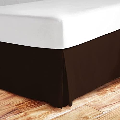 Zen Bamboo Ultra Soft Bed Skirt - Premium, Eco-friendly, Hypoallergenic, and Wrinkle Resistant Rayon Derived From Rayon Dust Ruffle with 15-inch Drop Queen / Brown