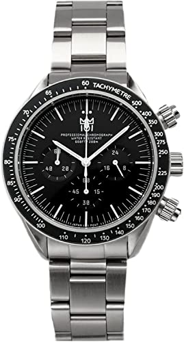 【HYAKUICHI 101】モデル12 ヒャクイチ ダイバーズ クロノグラフ メンズ腕時計 20気圧防水 ノンデイト BK