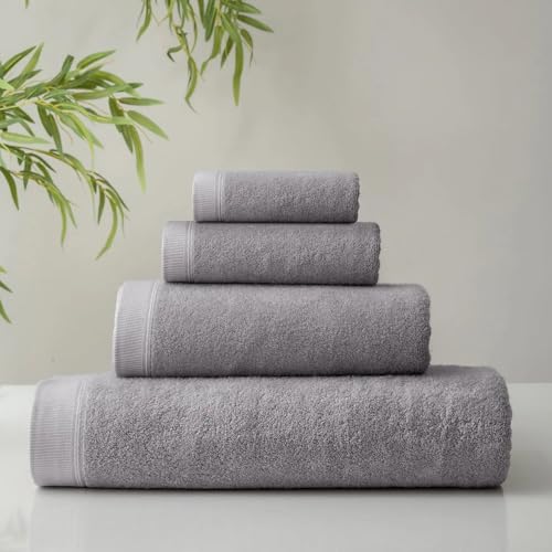 Image of Spread Spain Bamboo Towels for Bath, Towels for Bath Large Size, Bamboo Bath Towel High Absorbent & Soft, 360 GSM, 4pc Set Bath Towel for Men /Women